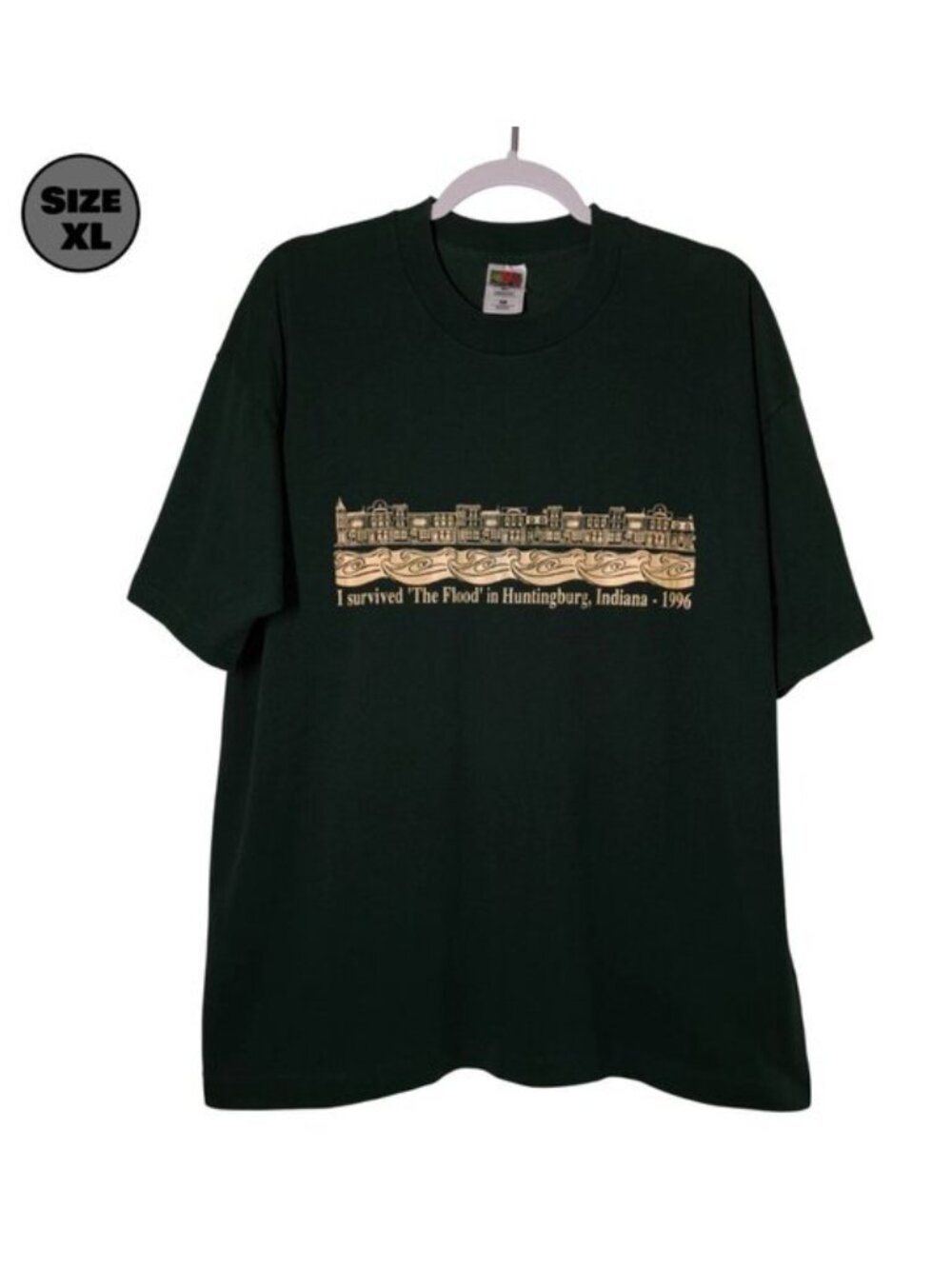 VINTAGE "The Flood" In Huntingburg, Indiana USED Shirt (XL, Hard Rain, Movie)